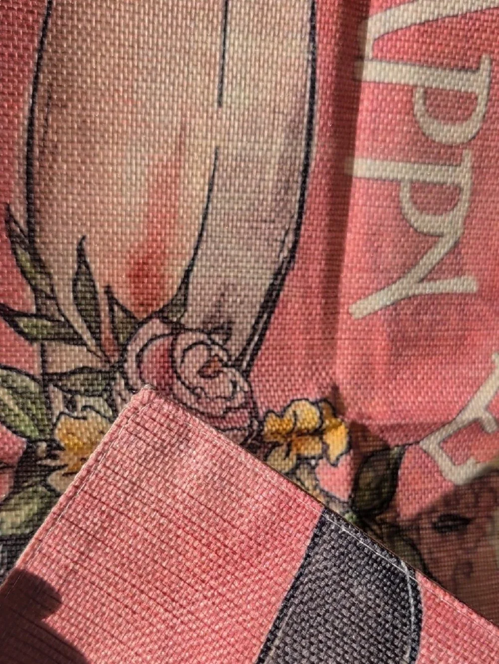 Happy Easter Pink Bunny Wall Flag